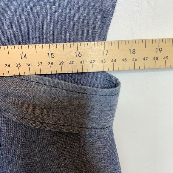 Hope & Honey Size 6 Cotton Chambray Button Up Belted Short Sleeve Shirt Dress - Picture 10 of 10